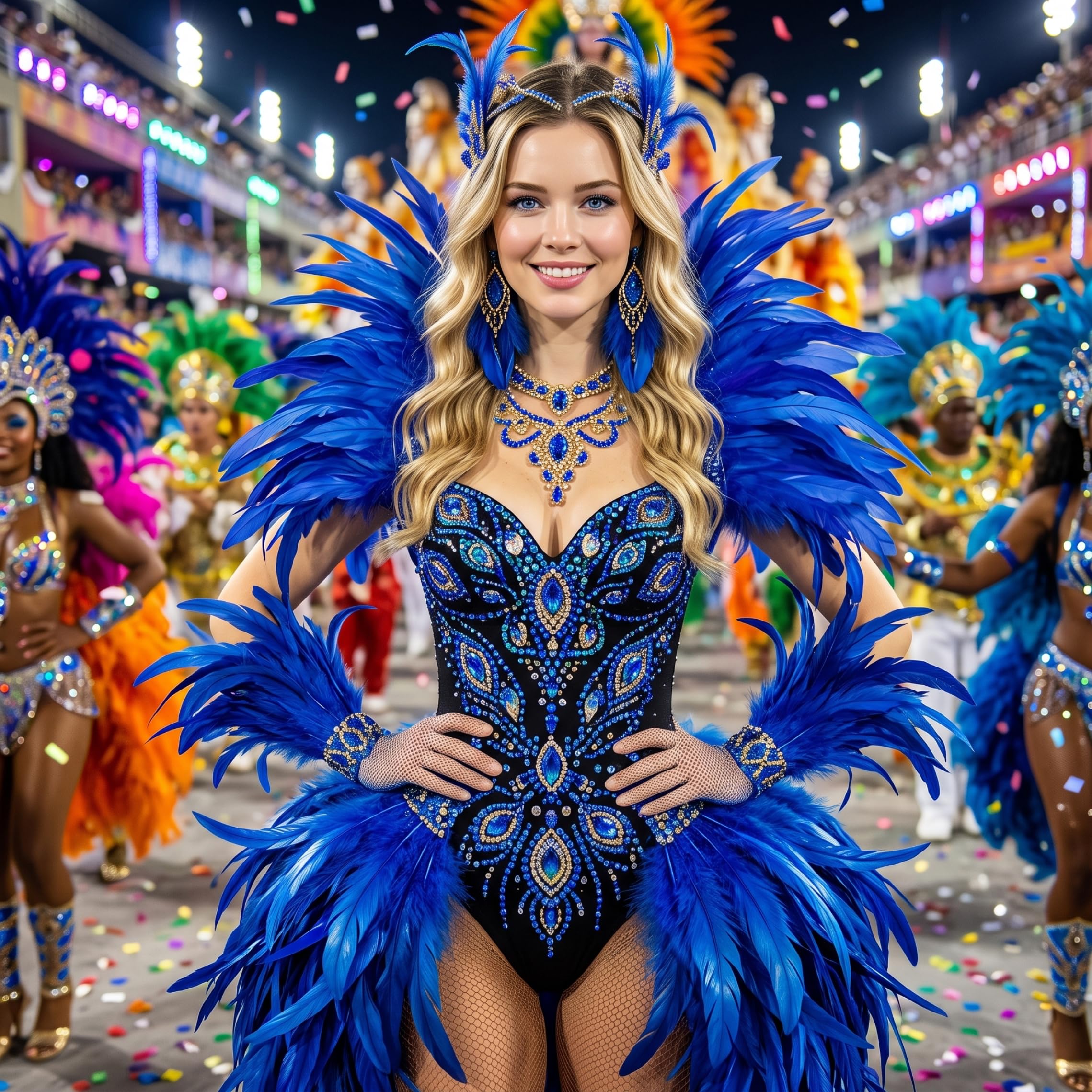 Vestito di Carnevale da Donna, Set Scialle e Polsi con Piume Design Soffice e Accattivante Set Completo Polsini con Scialle Abbigliamento Leggero per Carnevale Halloween, Blu
