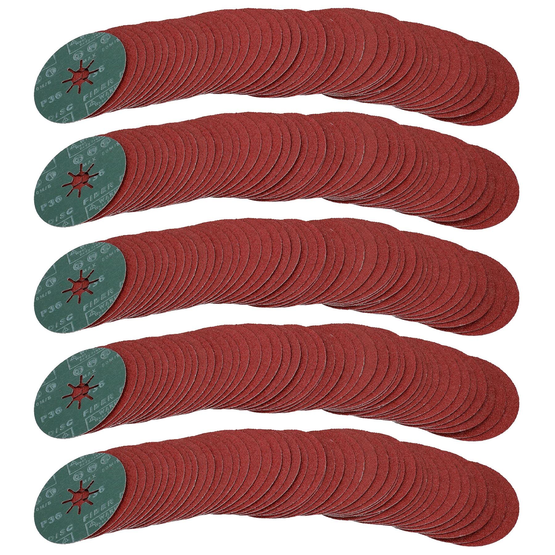 Discos abrasivos de lija de fibra gruesa de 115 mm de grano 36 para madera de metal de 4-1/2 pulgadas, 250 unidades