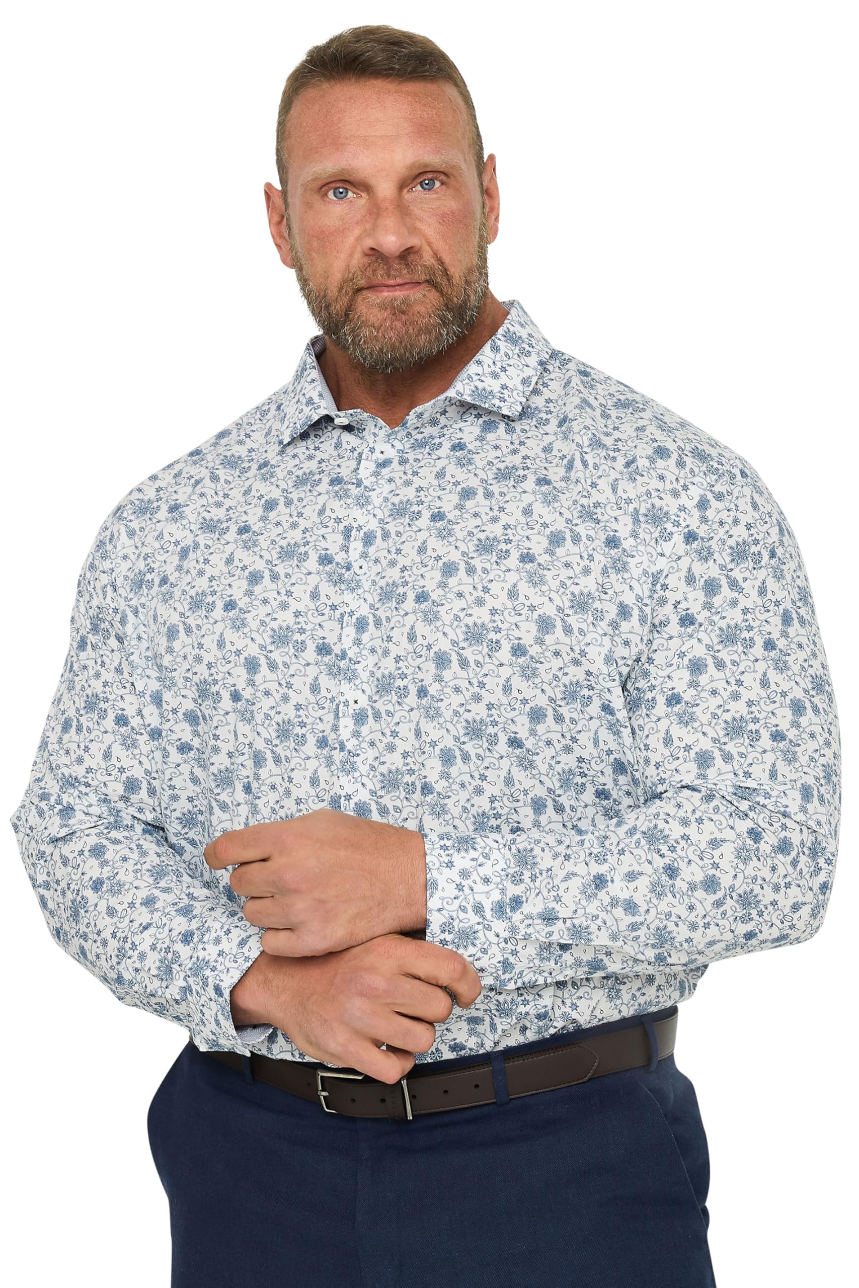 BadRhino Men's Long Sleeve Shirt White