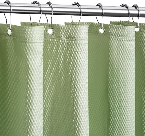 Miniatura 9 de Tititex Forro de cortina de ducha de tela gris sólido con 2 imanes, textura suave de calidad de hotel, forro de ducha impermeable, ligero y lavable