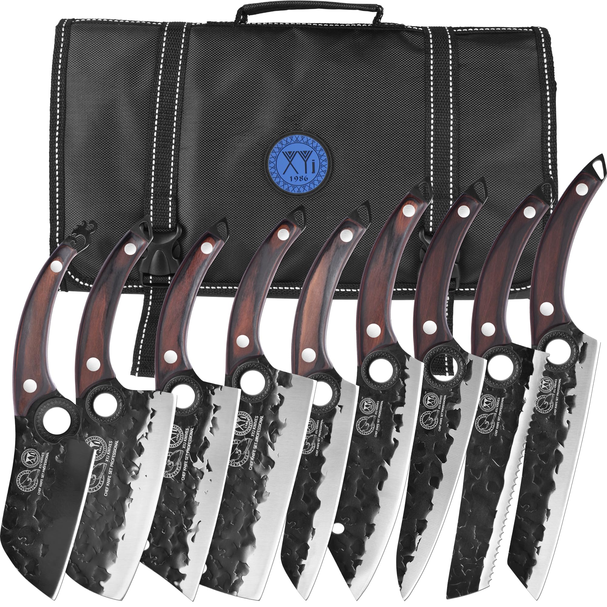 XYJ Professional Kitchen Knife Set with Bag