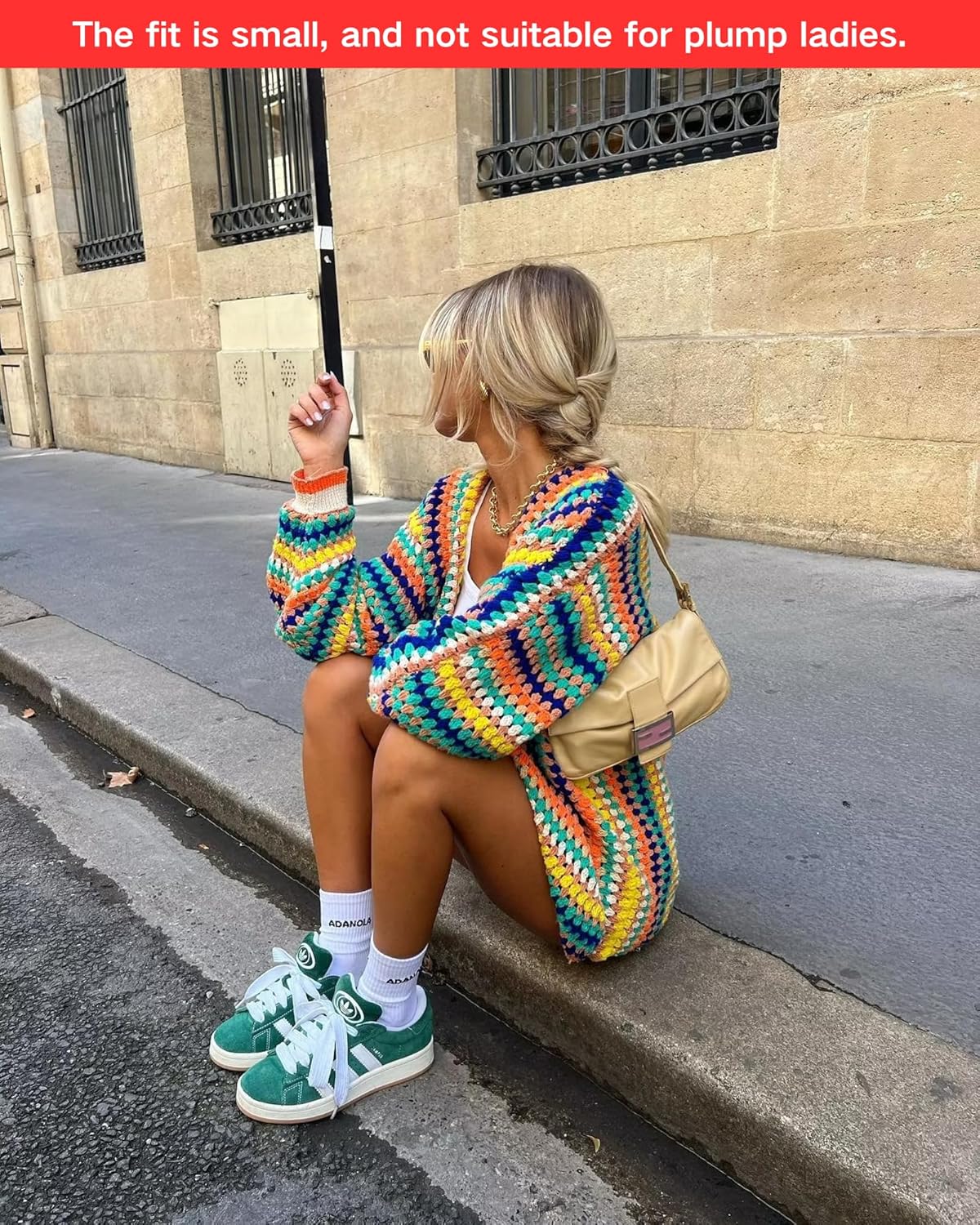 CORIRESHA Women's Rainbow Cardigan Open Front Long Sleeve Boho Crochet Colorful Striped Sweater