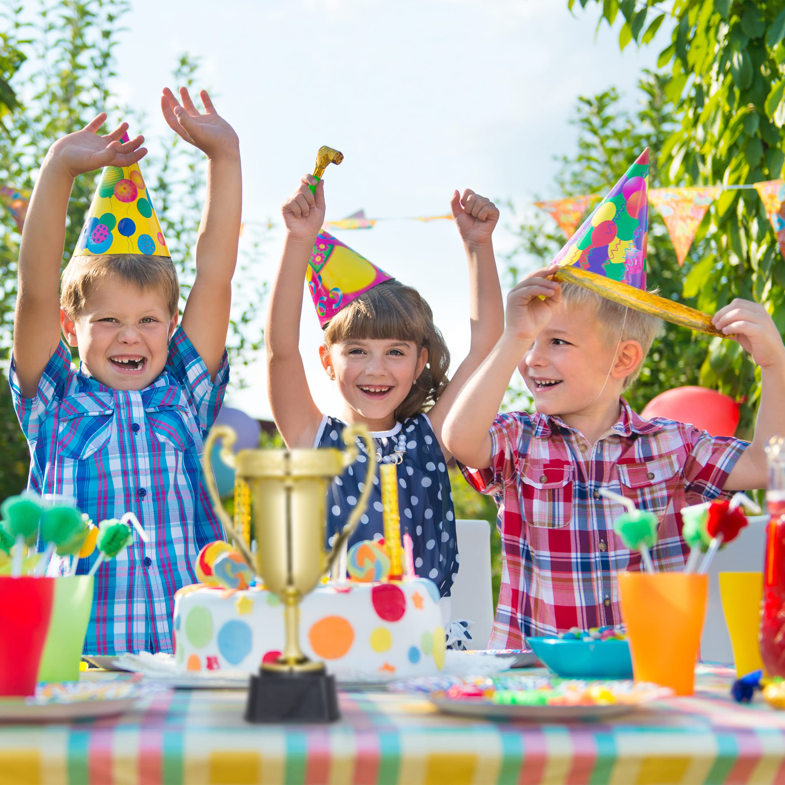 Relaxdays Trophée, Lot de 3, Sport et fête, Coupe sans Inscription à Anse, Plastique