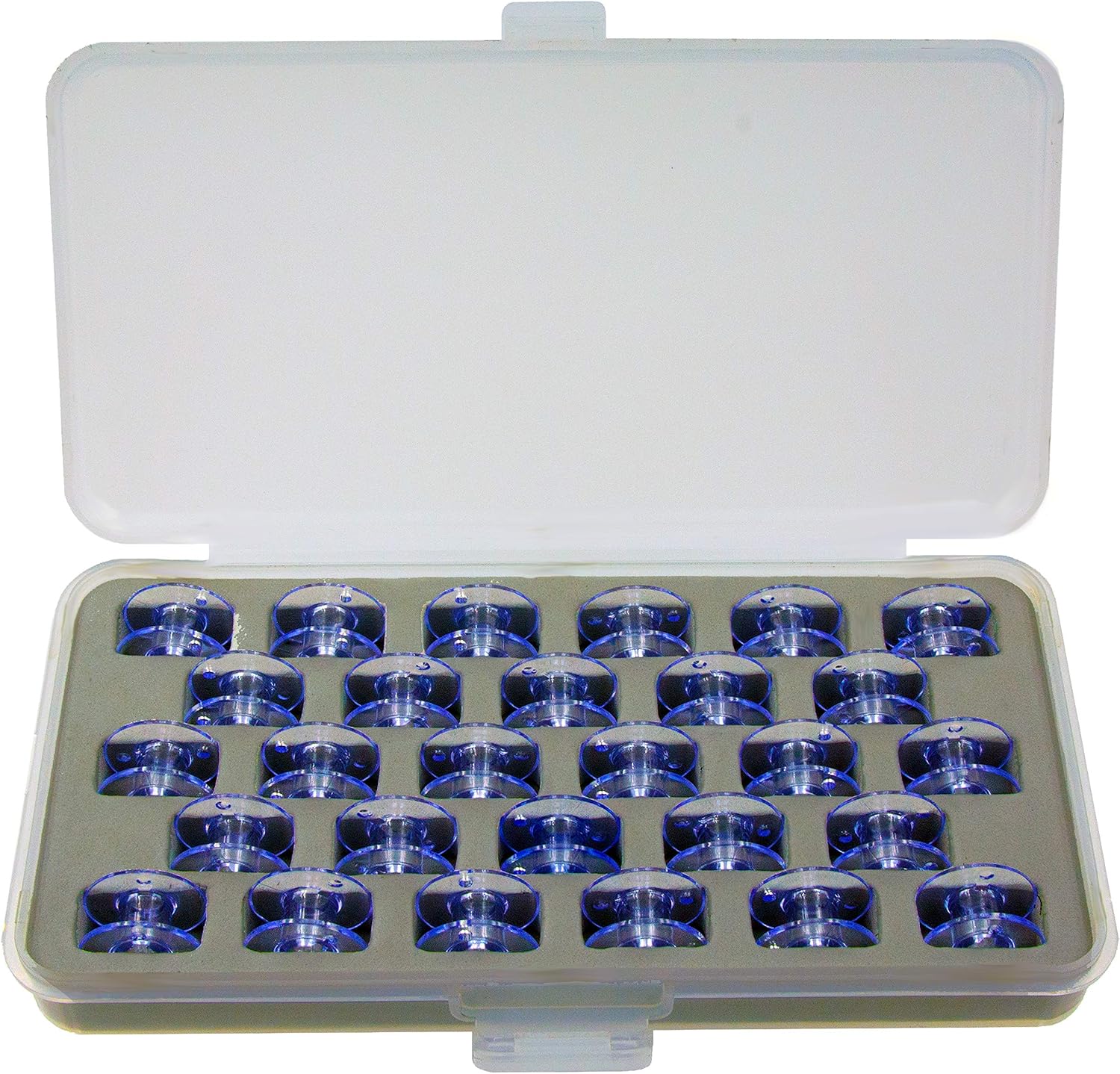 Ultima Bobbin Box with Bobbins Ultima Plastic See Through Bobbin