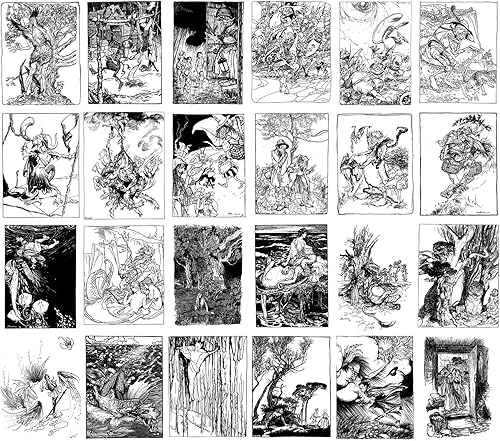 Miniatura 2 de Postales vintage 24 unids cuentos de hadas monstruos divertidos Vintage libro grabado ilustración