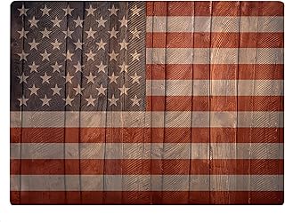 USA Flag Patriotic Rustic Wood Kitchen Glass Cutting Board Ocean Decorative Gift Rustic Old Glory American Flag (Rustic Wood)