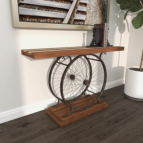 Miniatura 7 de Deco 79 Mesa consola industrial de madera y metal, 39 x 25 x 12 pulgadas, marrón/negro Marrón,Blanco,https://www.amazon.com/dp/undefined