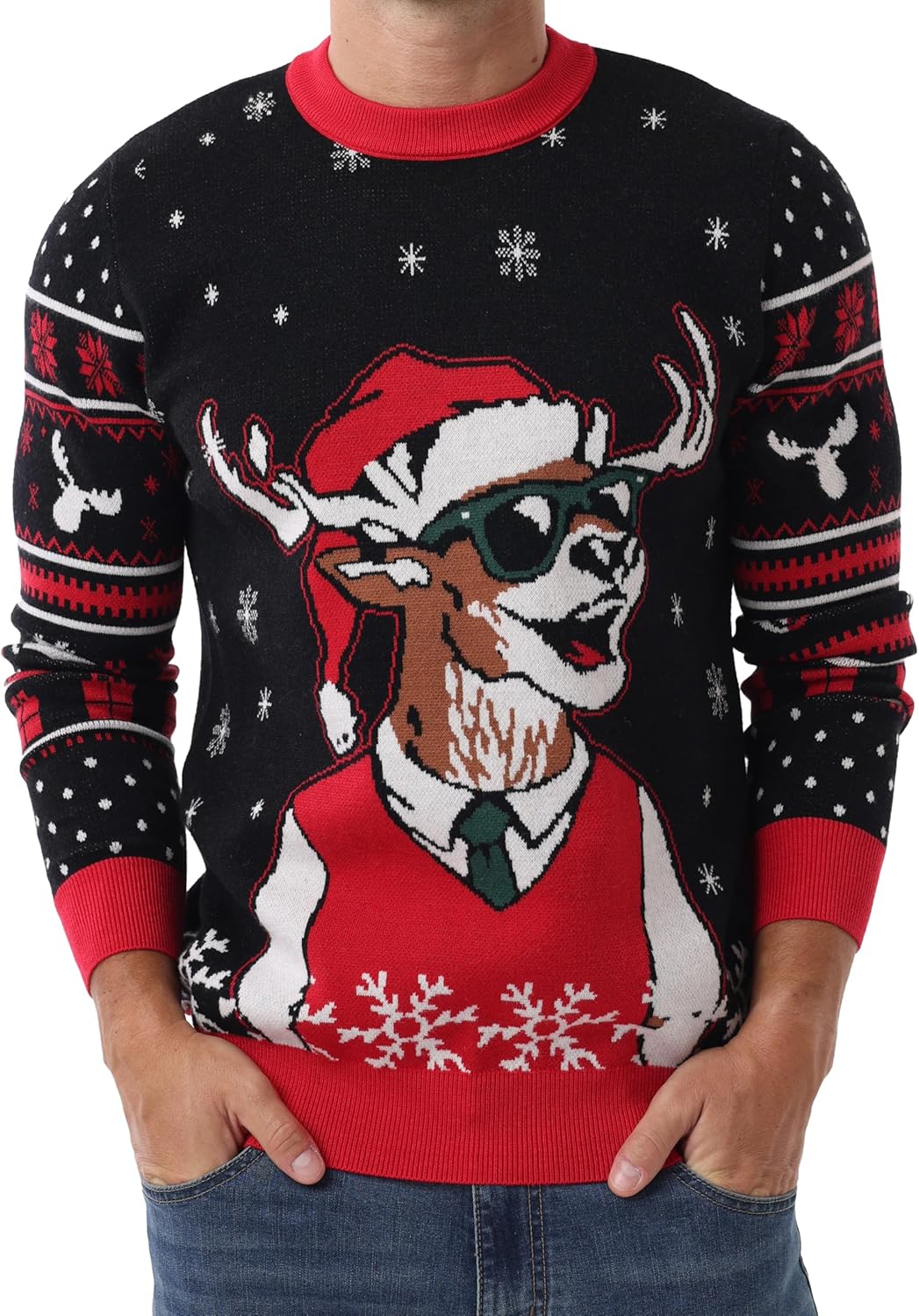 Sailwind Men's Christmas Sweater Ugly Knitted Xmas Sweaters Casual Funny Pullover Knitwear