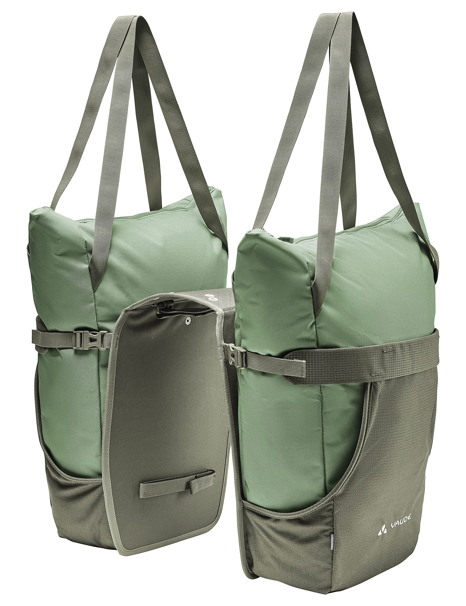 VAUDE TwinShopper Bicycle Bag with Practical Shopper Option, 44 Litres, Individually Useable, Includes Rain Cover