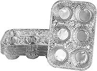 Vista 14 de PLASTICPRO Moldes de papel de aluminio para muffins reutilizables y desechables, molde de papel de aluminio para muffins y tartas