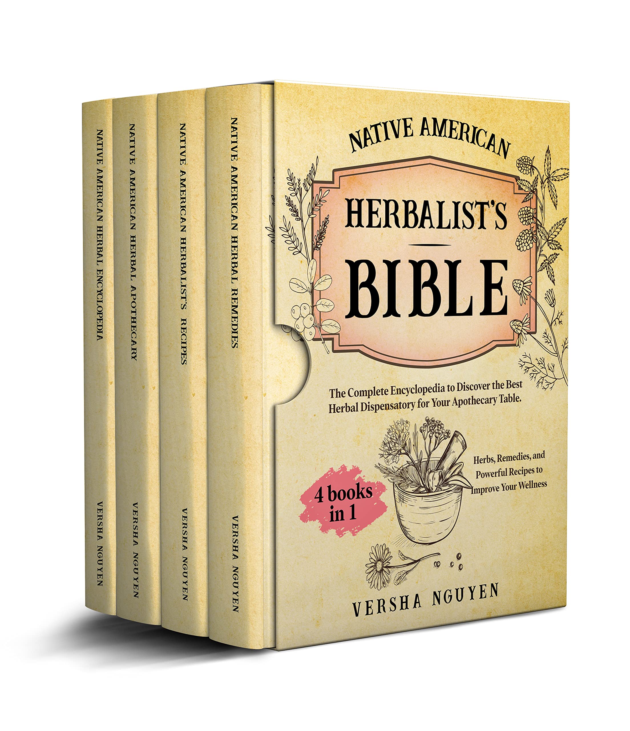 Native American Herbalist’s Bible: 4-in-1 The Complete Encyclopedia to Discover the Best Herbal Dispensatory for your Apothecary Table. Herbs, Remedies, and Powerful Recipes to Improve your Wellness