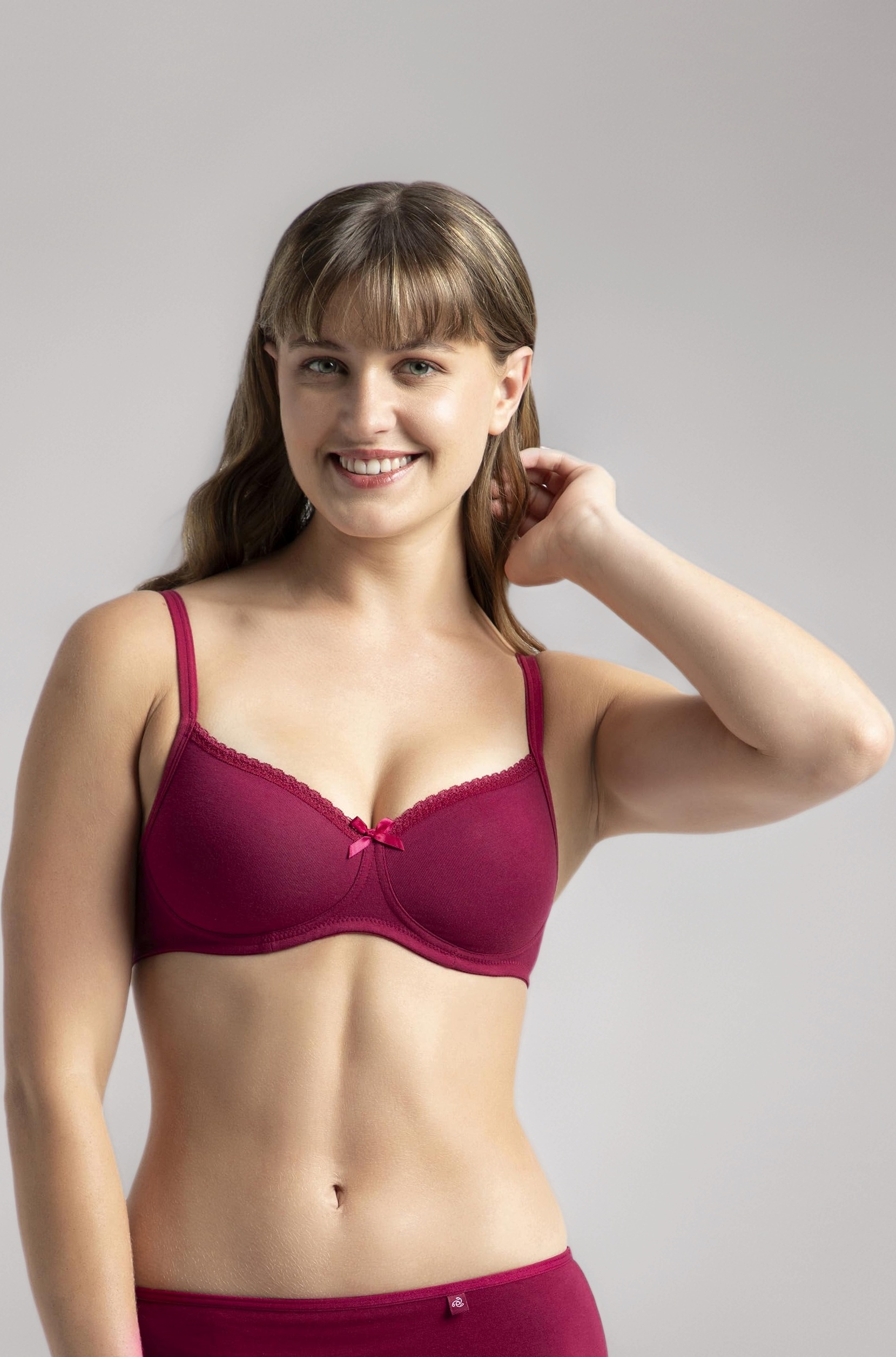 - FE23 Women's Wirefree Padded Super Combed Cotton Elastane Stretch Medium Coverage Multiway Styling T-Shirt Bra with Detachable Straps