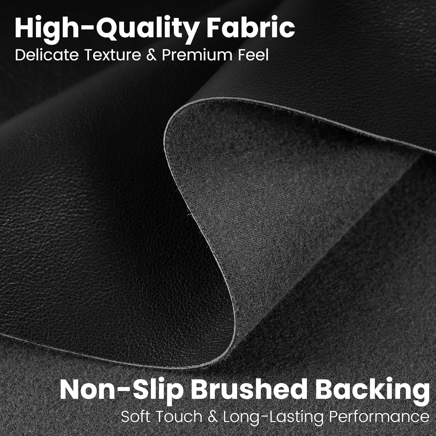 Vinyl Fabric, Upholstery Faux Leather Fabric by The Yard, 0.95 mm Thick PU Leather Sheets for Furniture Cover Reupholster Sofa Chairs Crafts Sewings (3 Yard 54''X 108'', Black)