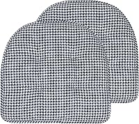 Vista 44 de Sweet Home Collection - Cojín de espuma viscoelástica para silla con capitoné, antideslizante, parte trasera de goma, en forma de U, 17 x 16 Gris