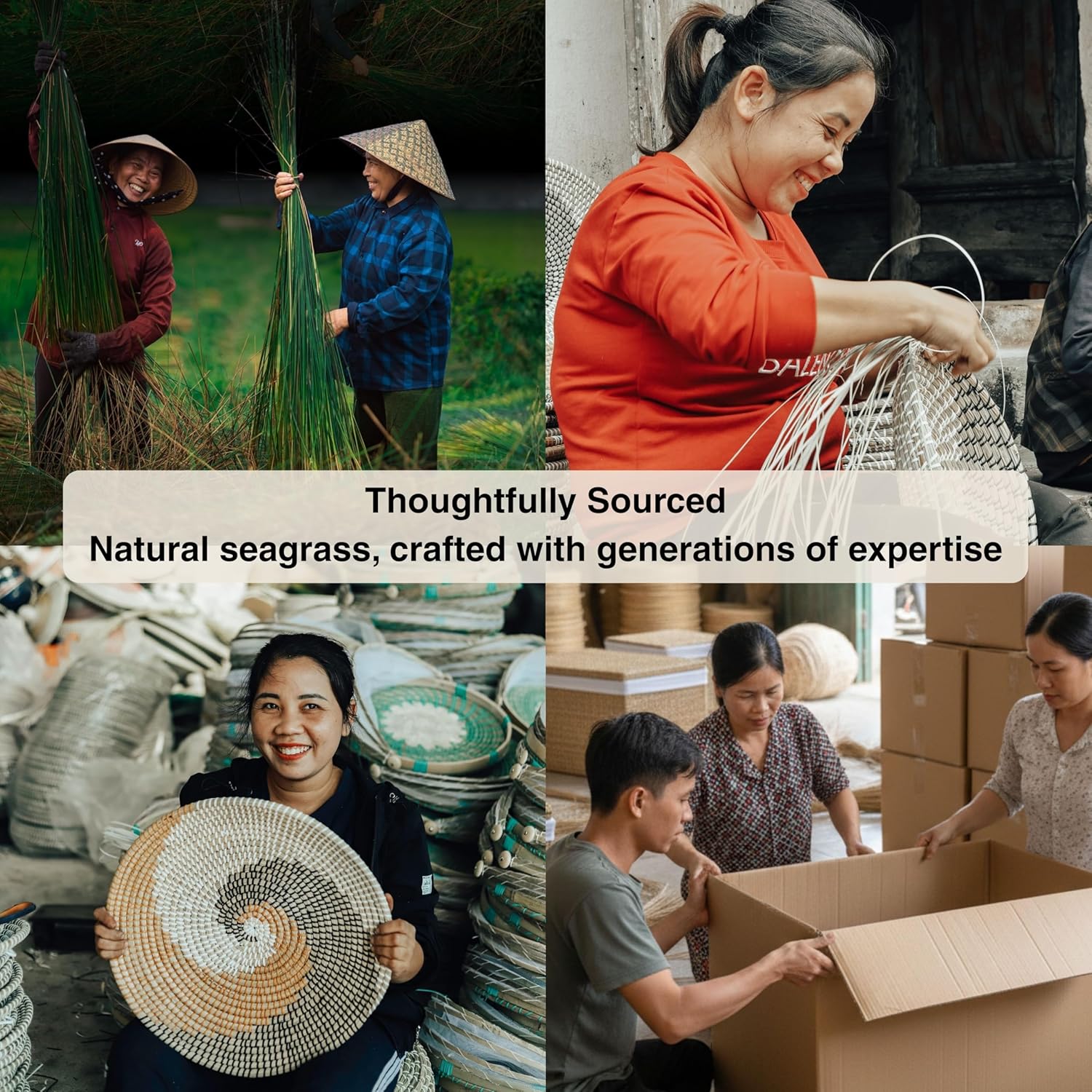 Chicvillage Woven Wall Basket Set 13-Piece, Natural Seagrass Boho Wall Decor, Handmade Gallery Hanging Baskets, Rustic Wicker Fiber Art for Living Room, Bedroom, Entryway, Farmhouse Decor