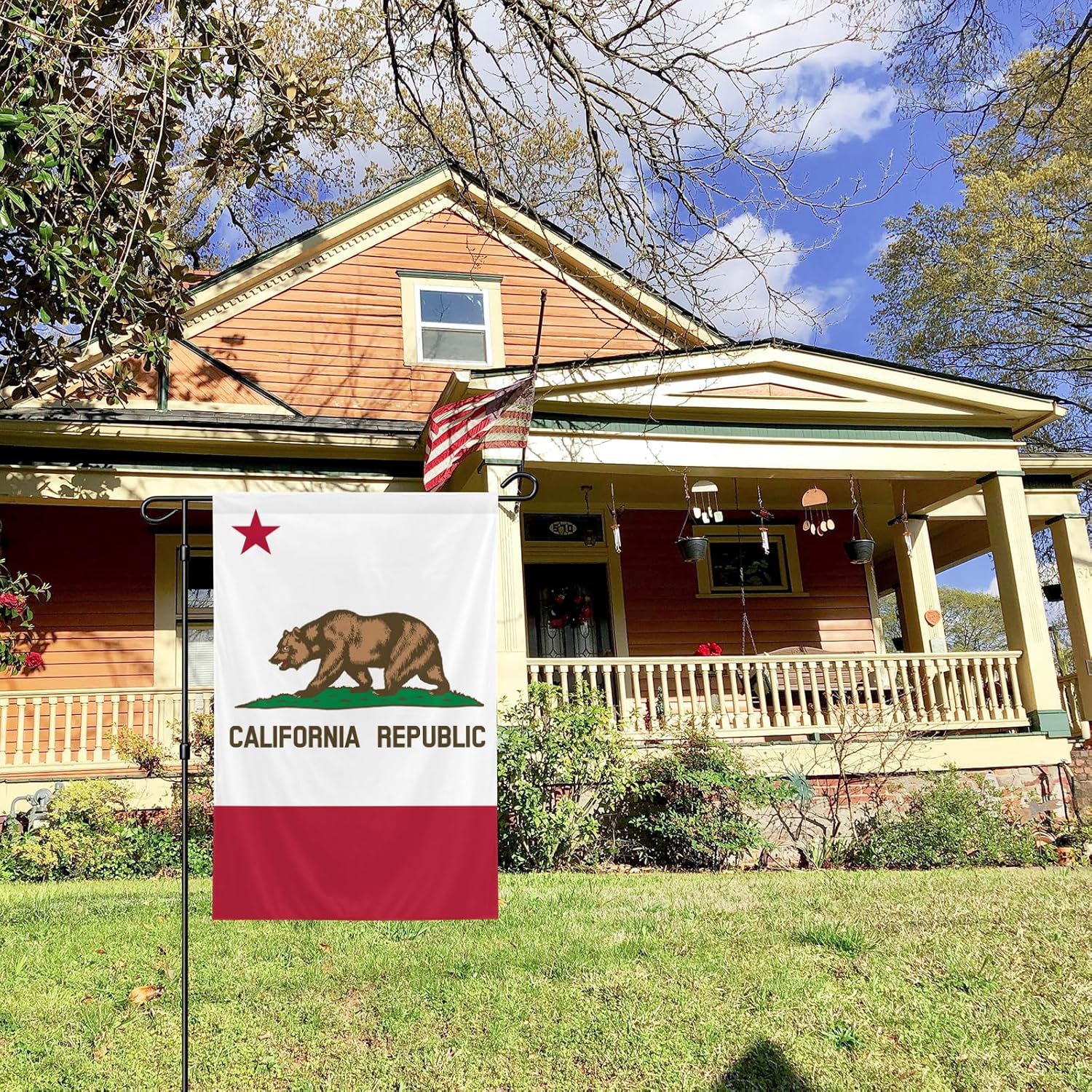 California State Garden Flag, 12x18 Inch Double-Sided, Vivid Color Californian State National Bear Garden Flags, for Indoor Outdoor Party Home Lawn Decor - Image 7