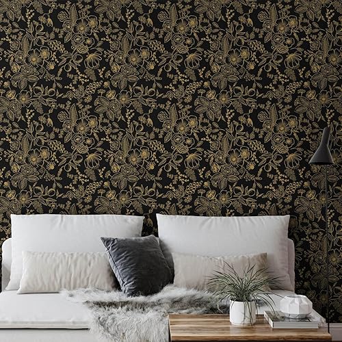 Miniatura 10 de Ismoon Papel tapiz floral de 15.6 x 78.7 pulgadas, autoadhesivo, extraíble, papel de contacto de acuarela para gabinetes, estantes, encimeras, rollo