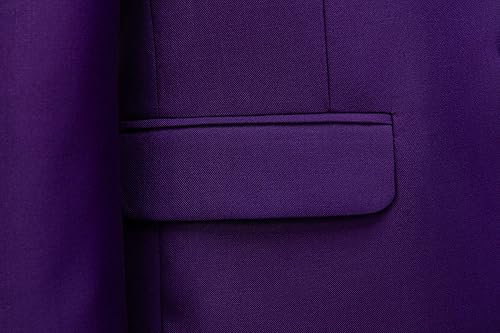 Miniatura 4 de MOGU Traje ajustado de 2 piezas para hombre, para baile de graduación, negocios, boda, baile (chaqueta de traje + pantalones)