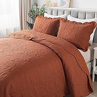 Vista 27 de HoneiLife - Colcha bordada tamaño King - Juego de edredón de microfibra de 3 piezas, colchas ligeras, cubrecamas reversibles, funda de cama retro