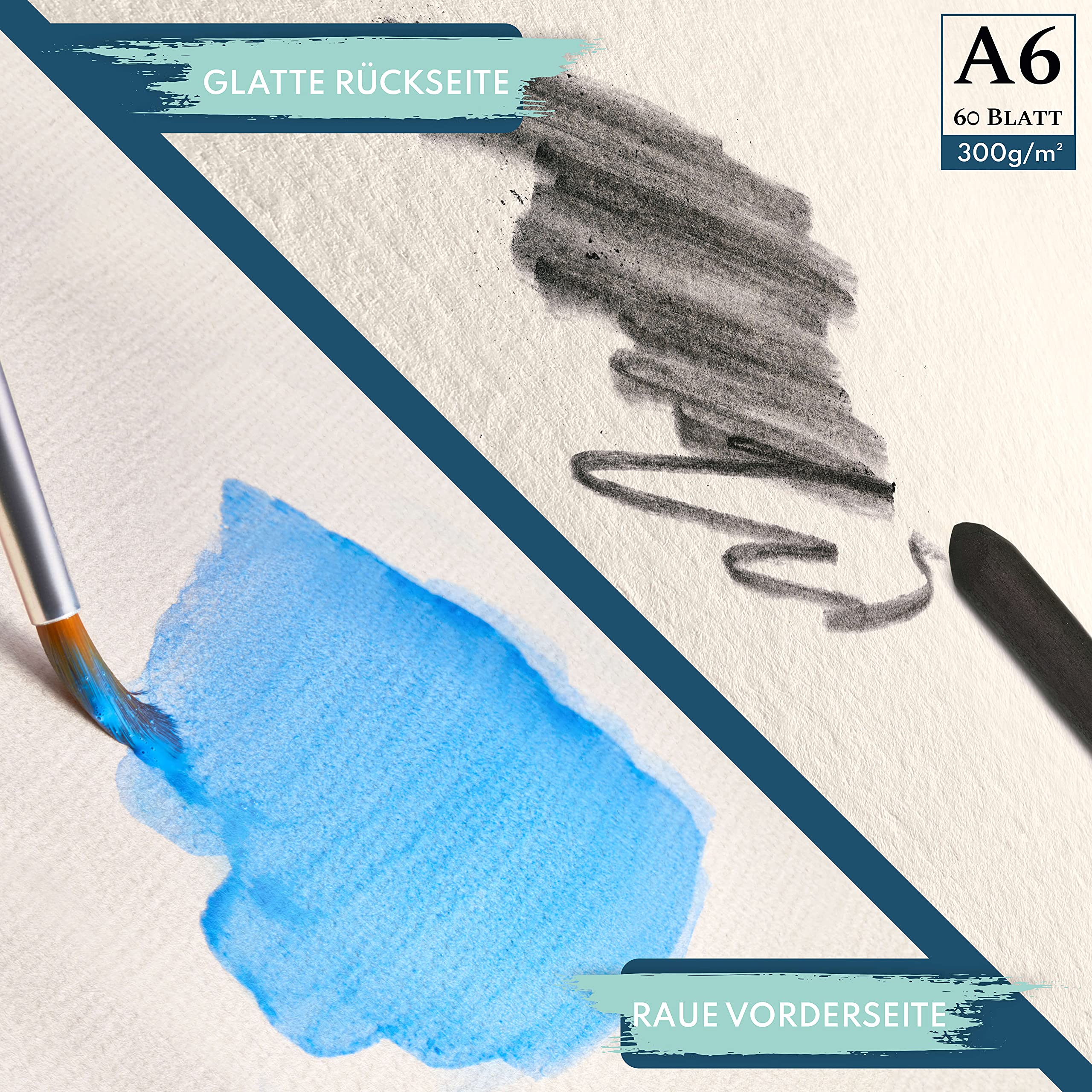 Papier Aquarelle 150 Feuilles 300g/m² A6 - Cartes Postales Vierges Pour Peinture, Dessin Et Projets DIY