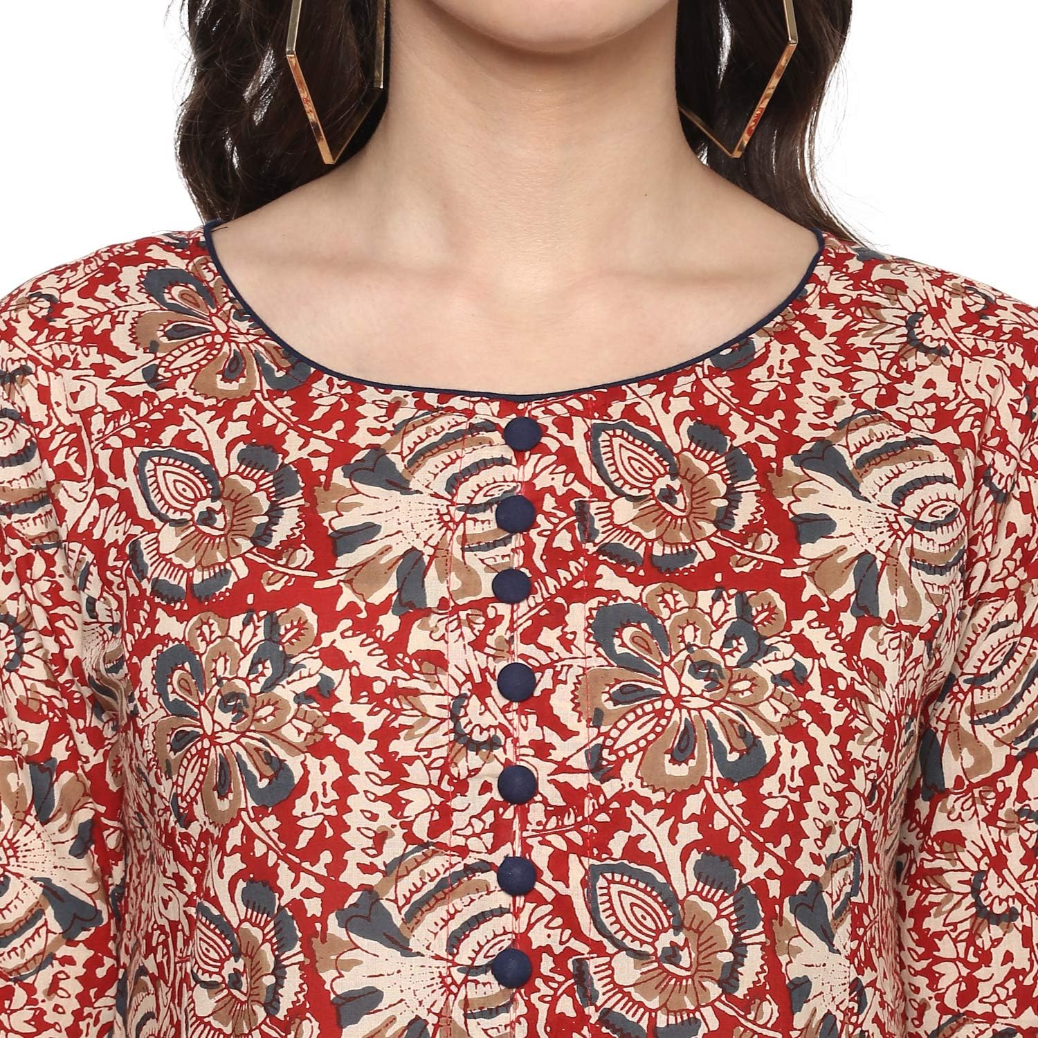 Yash Gallery Women's Cotton Floral Print Anarkali Kurta For Summer - Image 4