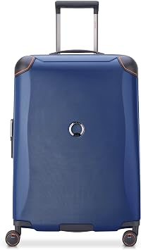 DELSEY PARIS Cactus Hardside Luggage with Spinner Wheels, Navy, Checked-Medium 24 Inch