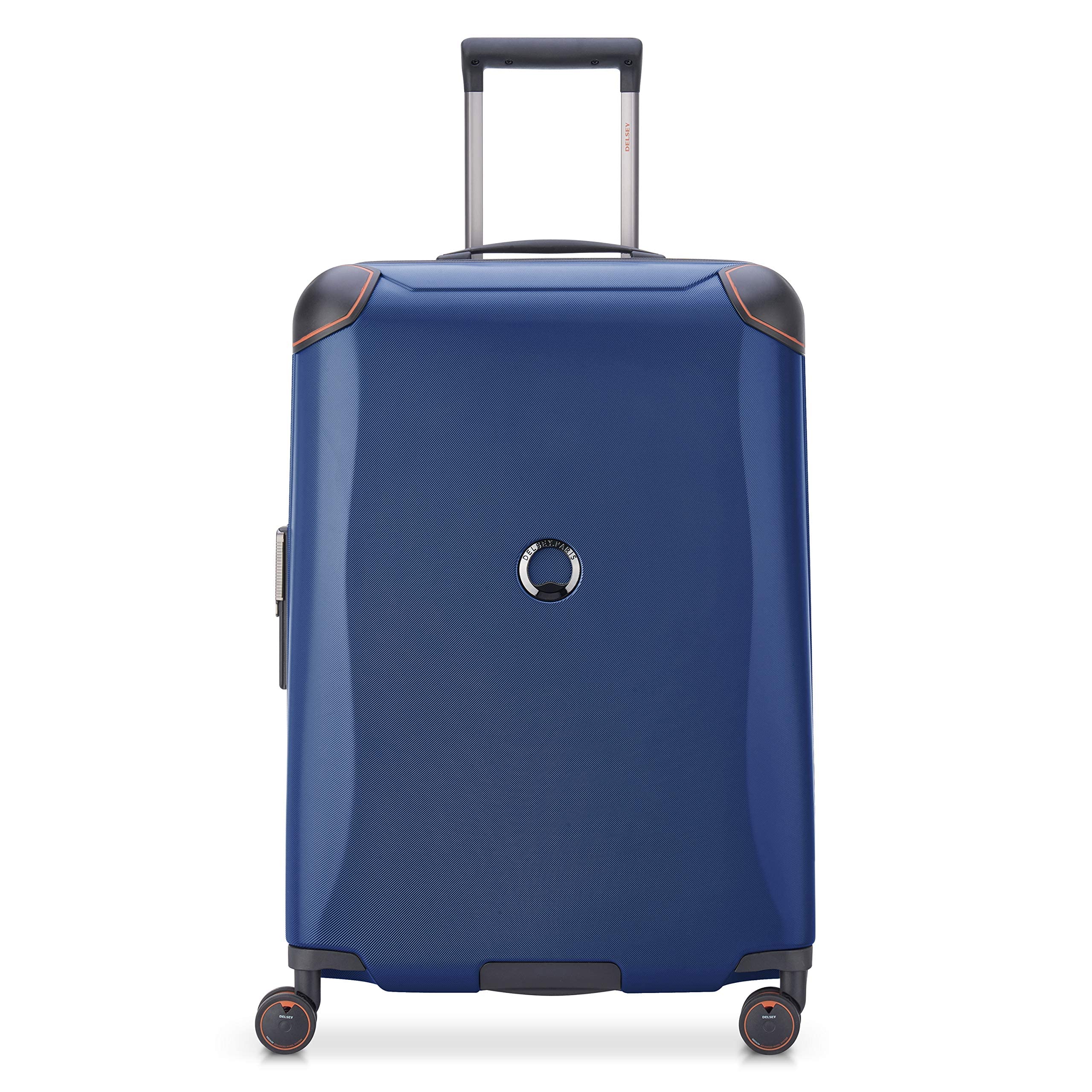 DELSEY PARISCactus Hardside Luggage with Spinner Wheels, Navy, Checked-Medium 24 Inch