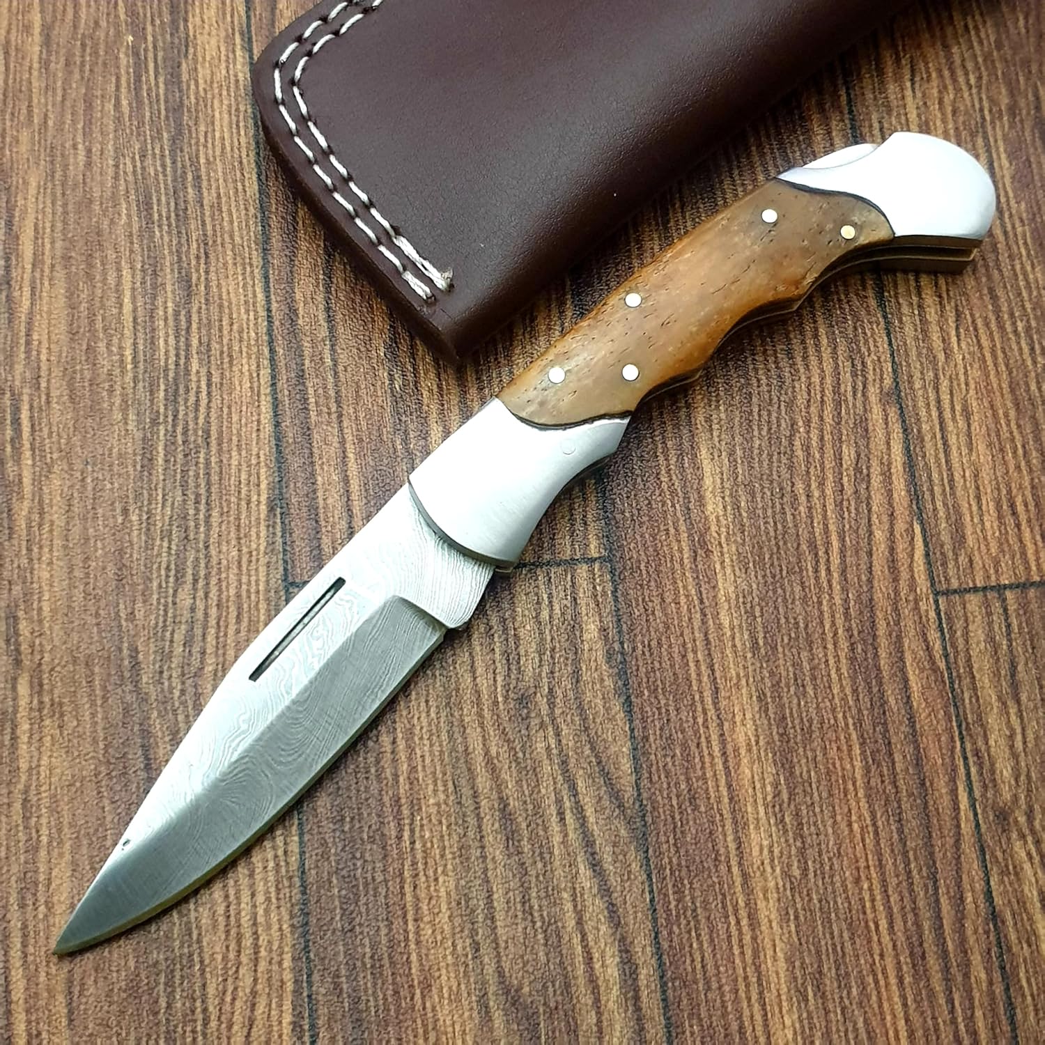 TZ KNIVES FZ17 Handmade Damascus pocket knife for men