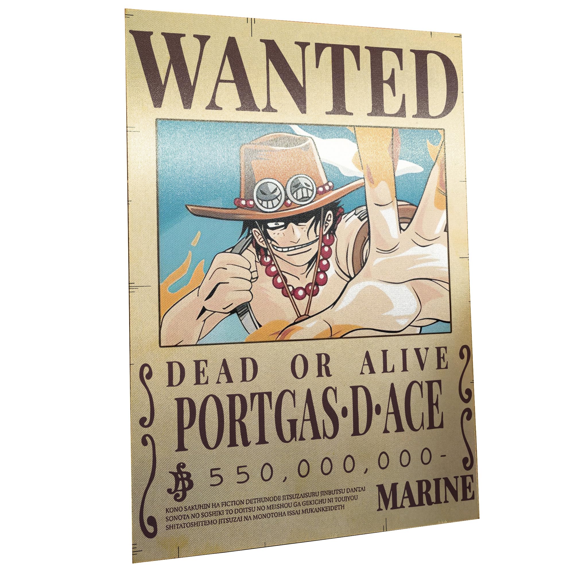 One Piece - Wanted Ace (MDF com Tecido Brilhoso) | Amazon.com.br