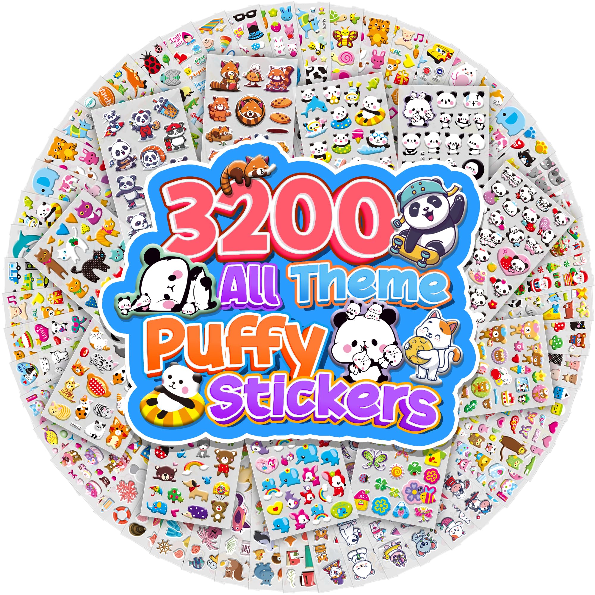 Sinceroduct 3200+ 3D Puffy Stickers for Toddlers Kids Teacher's Reward — Amazon image 16