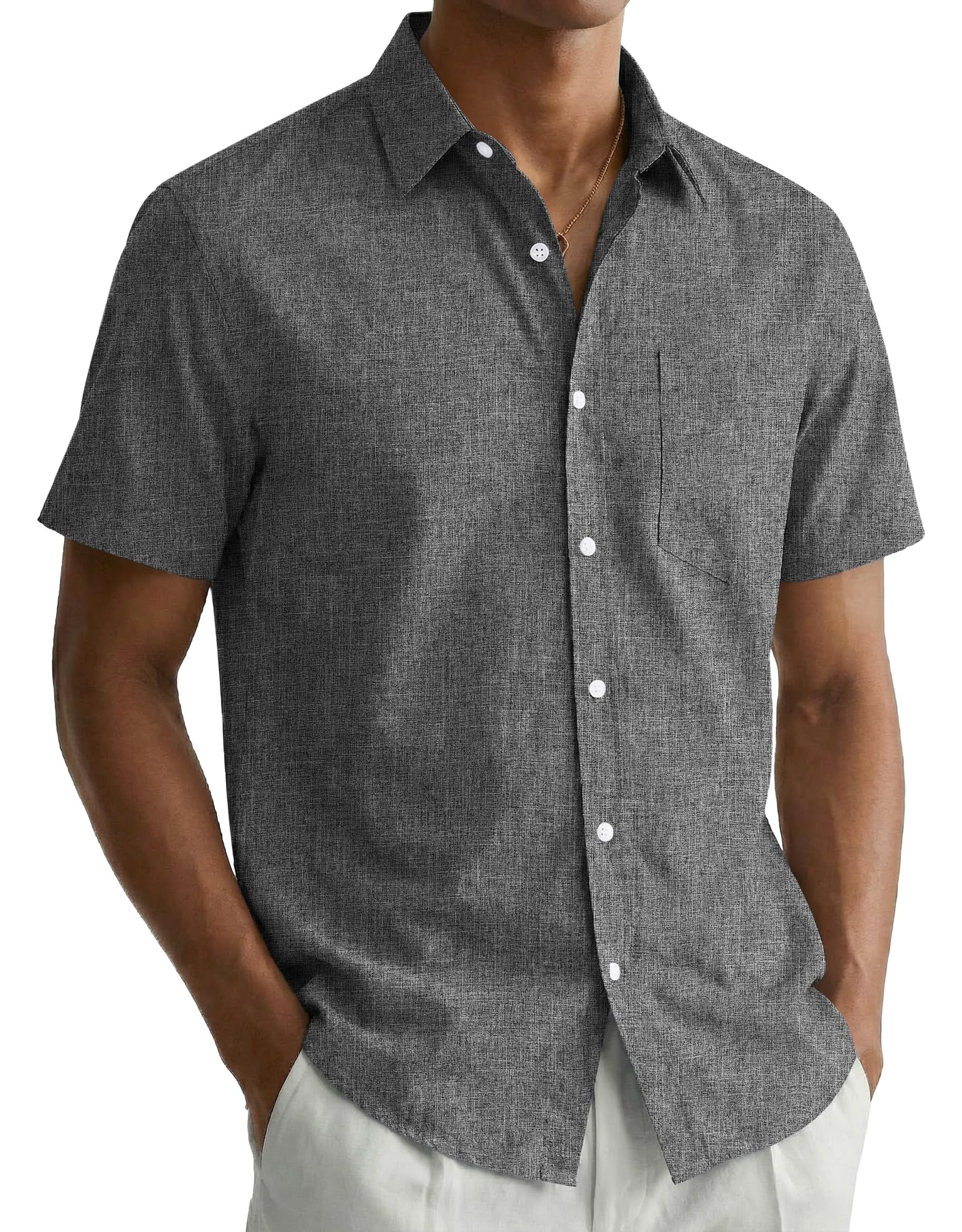 Mens Shirts Short Sleeve Summer Shirt Regular Fit Casual Shirts Holiday Shirt with Pocket