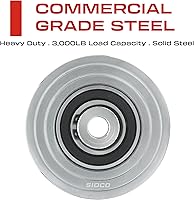 Vista 2 de Rueda con ranura en V de 4 pulgadas, acero sólido, rueda de puerta corredera, resistente, rueda de puerta de metal, rueda en forma de V invertida