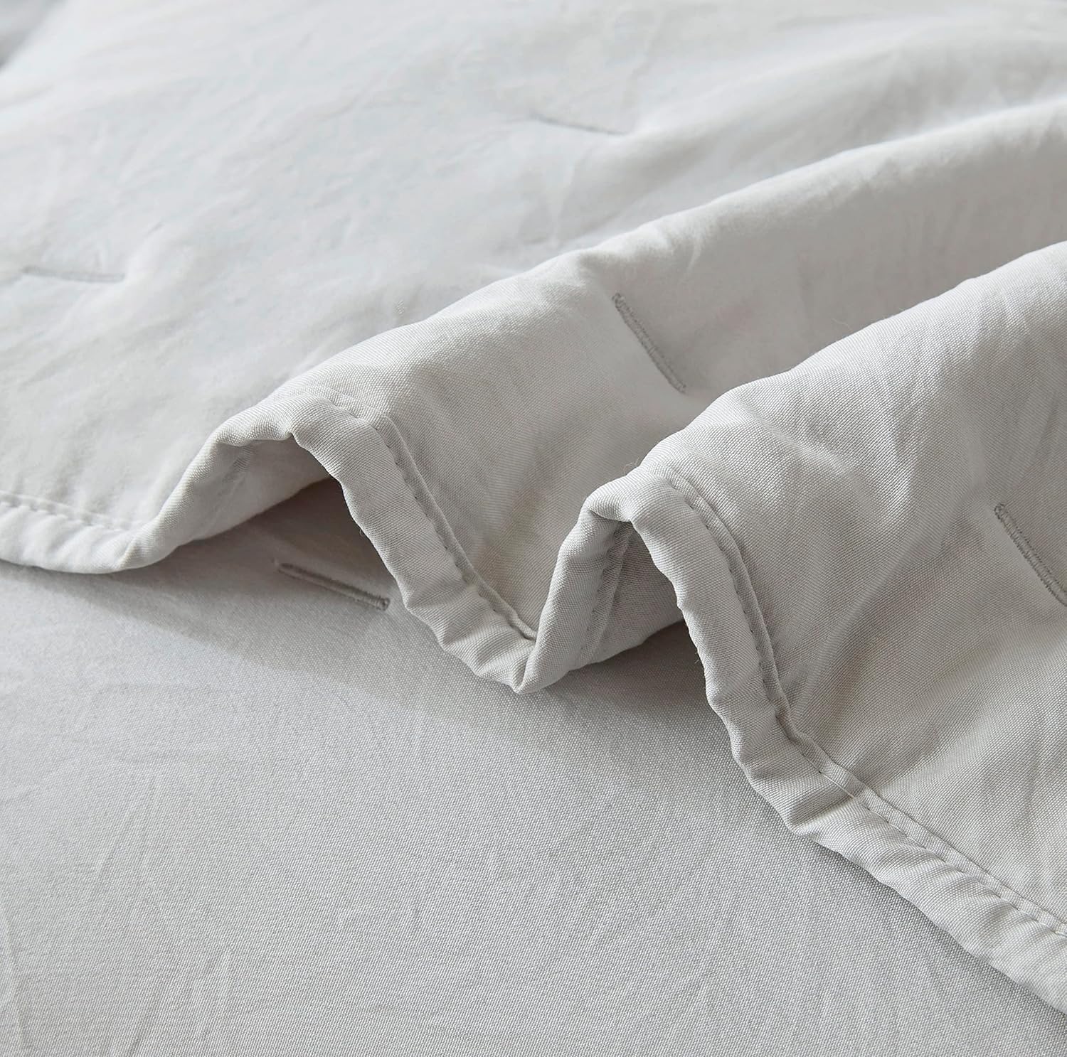 Chezmoi Collection Marie 3-Piece Line Stitch Embroidery Quilt Set - Soft Washed Microfiber Lightweight Comforter Set Quilted Bedspread Coverlet Set (King, Light Gray)