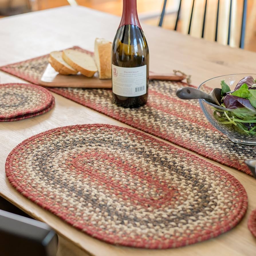 Amazon.com: Homespice Chester Jute Braided Placemats, Warm Lodge