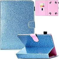 Vista 17 de Funda universal para tablet de 7.0 pulgadas, piel sintética, con soporte de visión multiángulo, ranuras para tarjetas para Samsung Galaxy Tab A 7.0