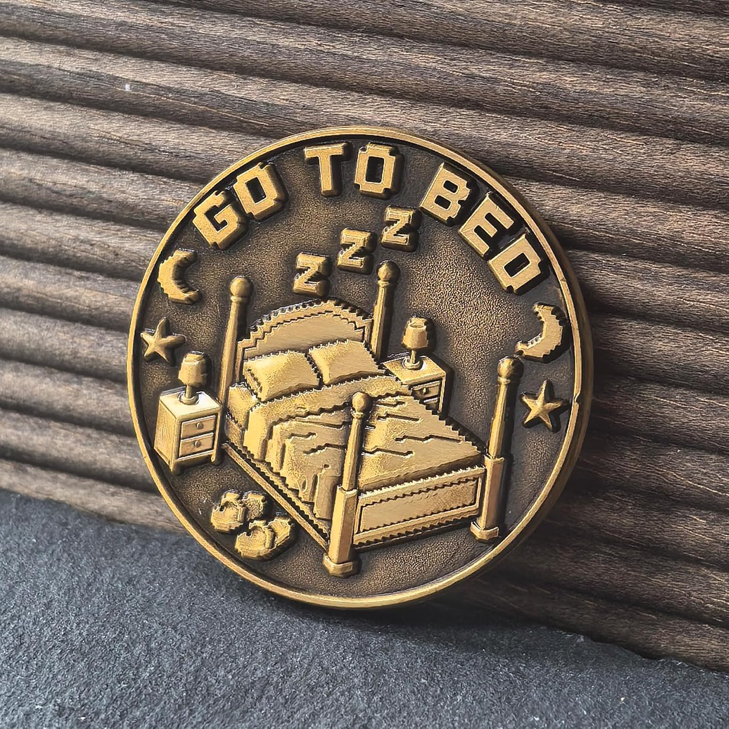 “One More Game/Go to Bed” Novelty Decision Coin with Protective Case - High Relief Zinc Alloy Funny Gamer Collectible, Fun Gift for Gamers & Night Owls (1.57")