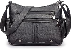 Shoulder Bag for Women Vegan Leather Multi Pockets Crossbody Bag for Women Soft Handbags Women Purses for Women Everyday Bag | Multi Pockets
