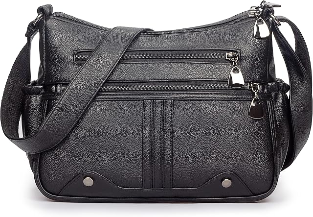Sac à bandoulière pour femmes Vegan cuir Multi Pockets Crossbody Sac pour femmes Soft Sacs à main Femmes Purs pour les femmes Everyday Bag