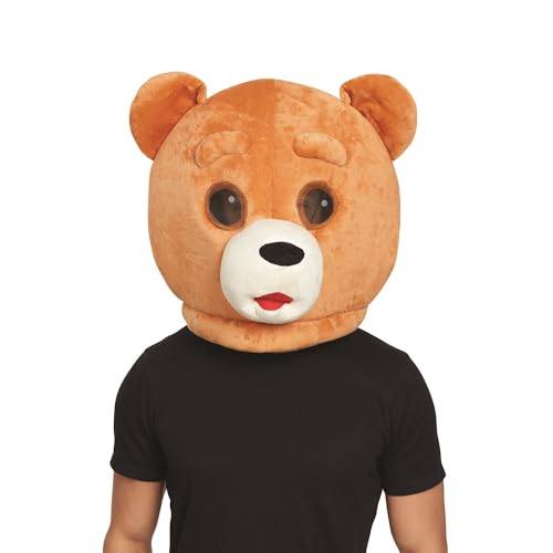 Bristol Novelty BM559 Teddy Bear Mascot Mask, Men, Women, Brown, One Size