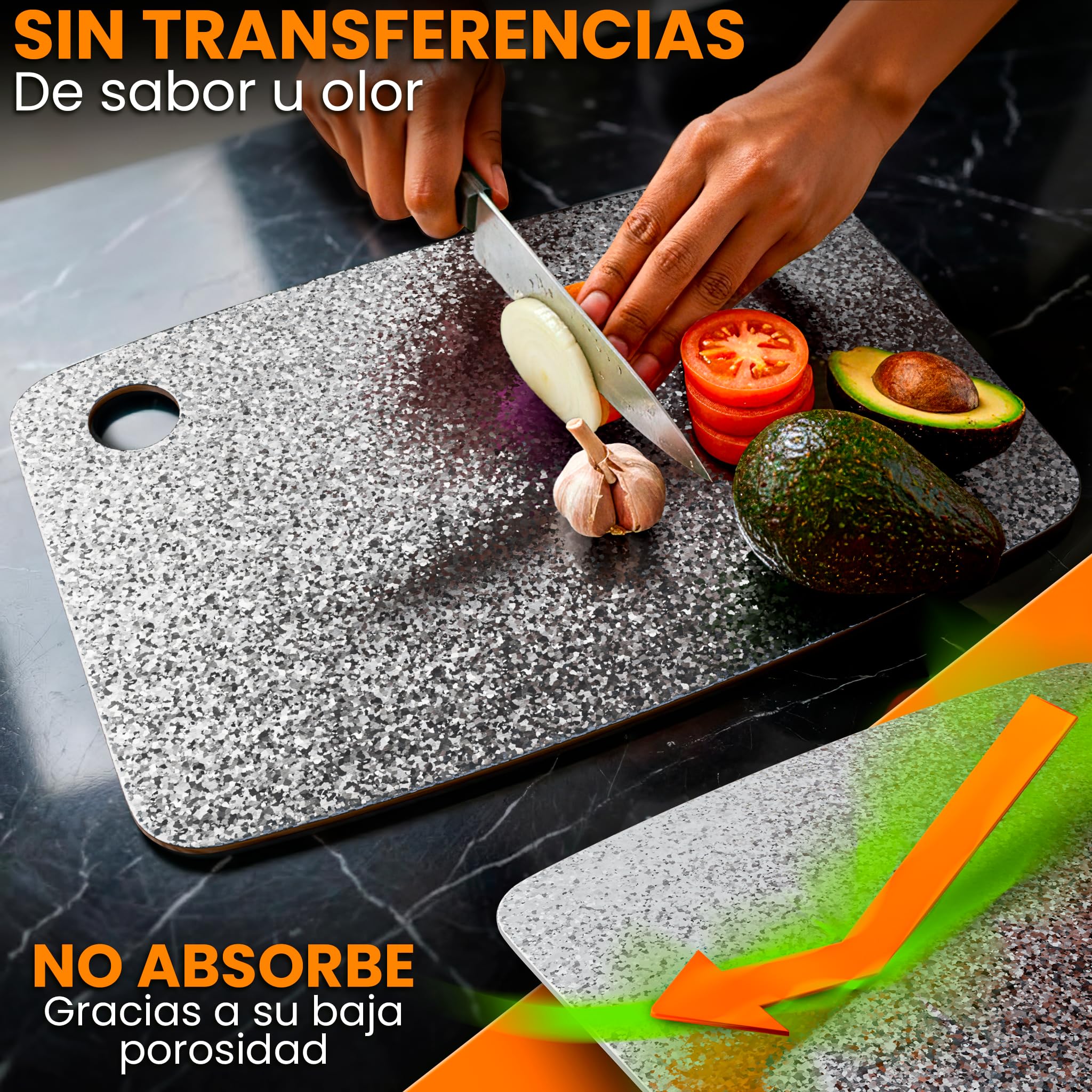 Tabla de cortar de titanio 100% puro 40x30cm – tabla cortar titanio doble cara, tabla antibacteriana para cocina, titanium cutting board ultra resistente, tabla de titanio puro premium