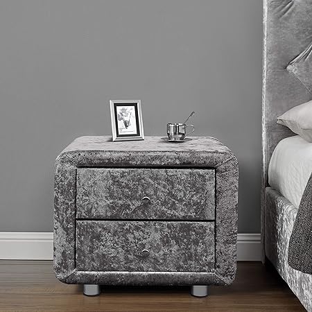 Crushed velvet bedside drawers Clearance