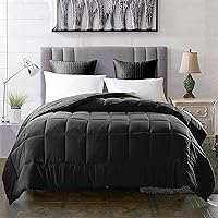 Vista 2 de EVOLIVE - Edredón alternativo al plumón de ganso blanco, para todas las estaciones, prelavado, microfibra suave con costuras en caja