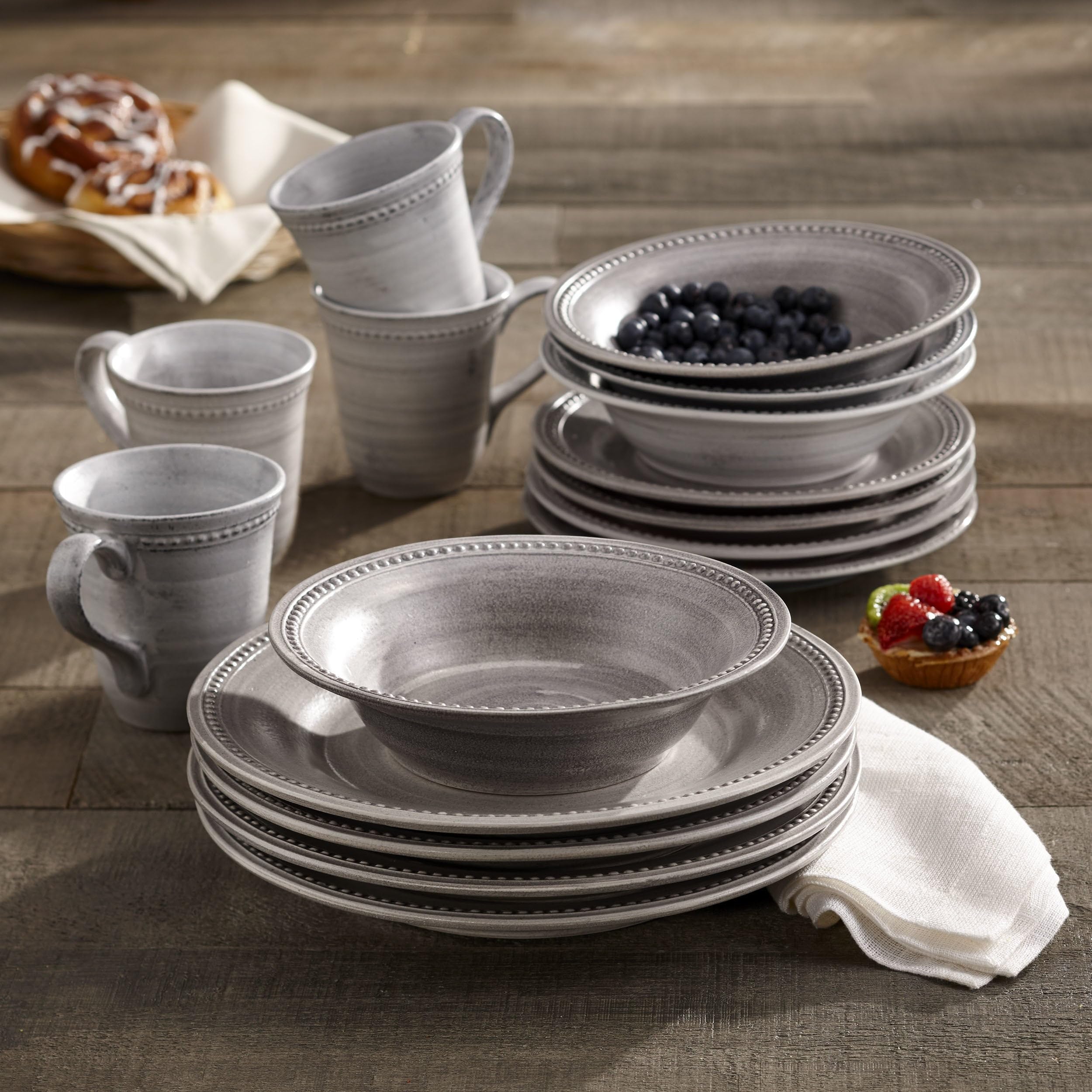 Amazon.com | American Atelier Dinnerware Set, Stone: Dinnerware Sets