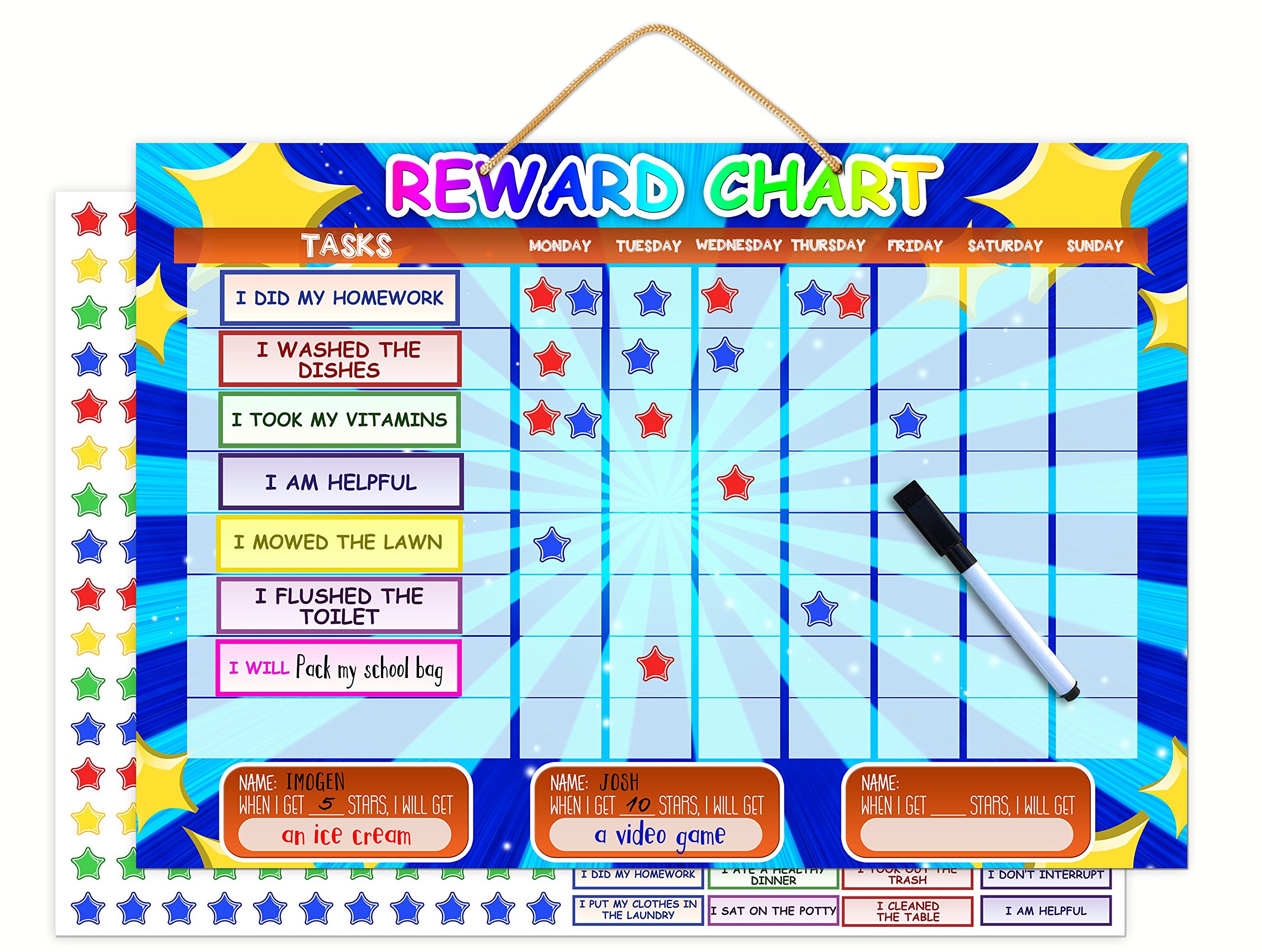 Buy Magnetic Reward Chart Dry Erase Learning Toy Chore Chart Or Task 