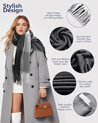 Winter Scarfs for Women, Womens Scarf Fashion Scarf Plaid for Winter