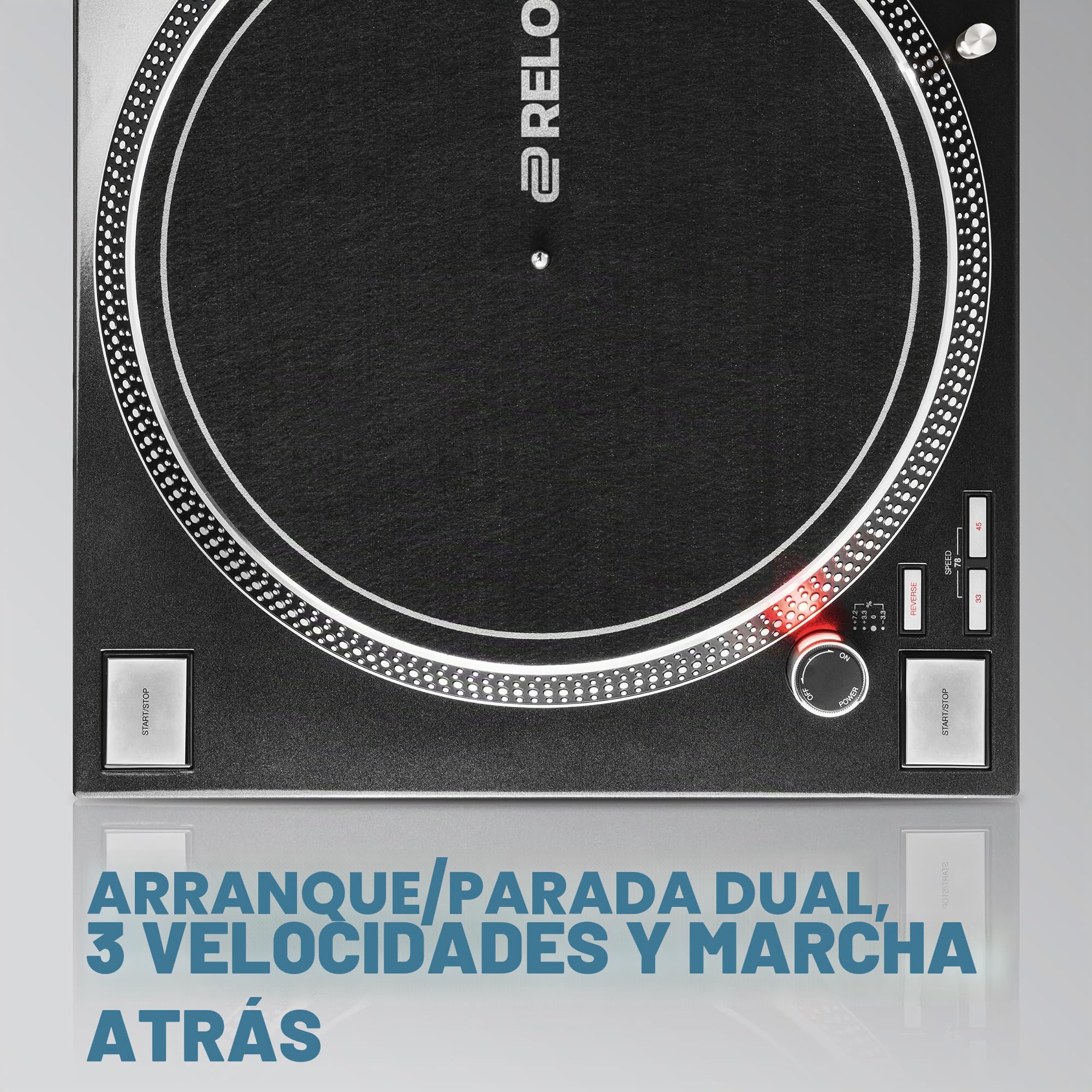 Reloop RP-7000 MK2 Profesional DJ Tirnable con Unidad Directa de Cuarzo de Torque Superior, Nueva Base de tonelada, altitud. (VTA) Brazo S-Sound Balanced estático (Silver Metallic)