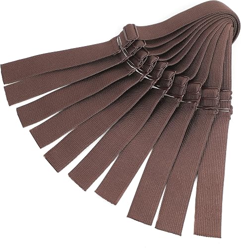 10 PCS Brown Adjustable Elastic Band For Wigs,Adjustable Straps For Wigs And Making Wigs,Adjustable Wig Bands,Wig Adjustable Straps(1 * 12inch)