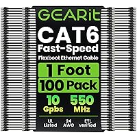 Vista 13 de GEARit Paquete de 100 cables de conexión Cat6 de 1 pie, cable Ethernet Cat 6 sin enganches, flexible y suave, serie premium, color azul