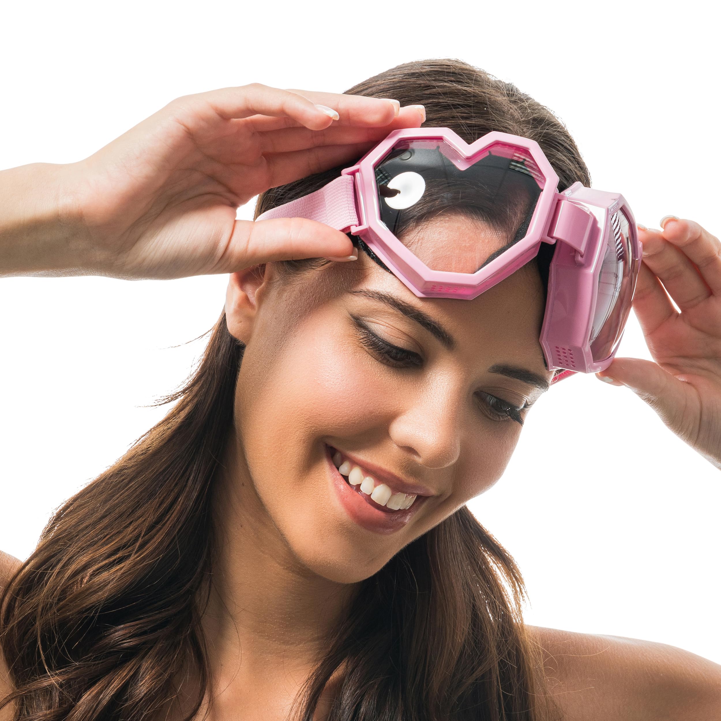 Pink Heart Shaped Frame Mask – 20 cm x 7.5 cm Fun Party & Costume Accessory, Novelty Face Mask for Parties, Festivals & Photo Booths