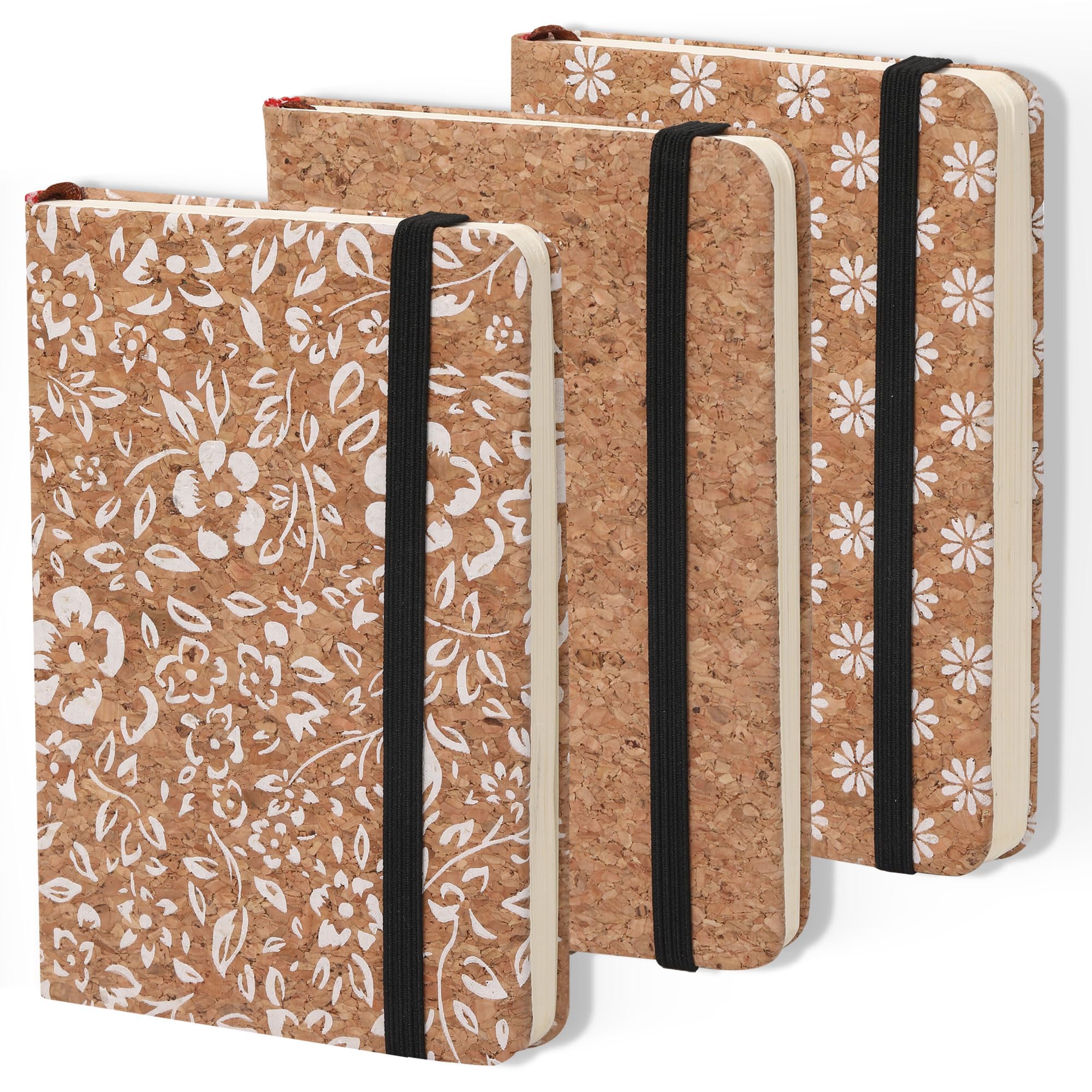 BOBO RABBIT Confezione da 3 piccoli quaderni tascabili a righe, per appunti di viaggio, prendere appunti, formato A6, copertina rigida, 200 pagine di carta spessa